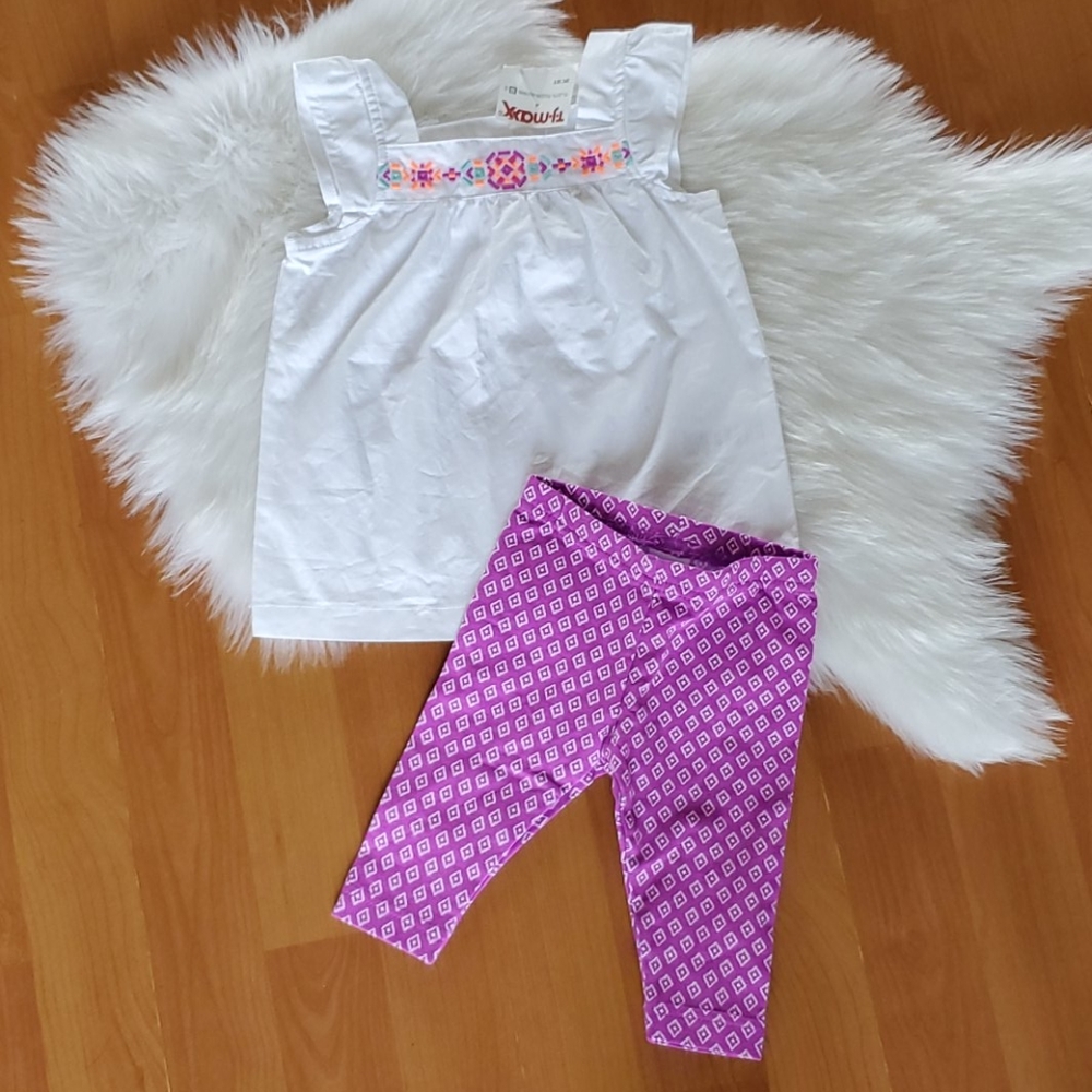 Carters 2 pc summer outfit set top leggings 6 Mos